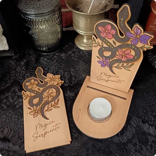 Plaquette interchangeable pour porte pendule ou photophore Màgica Serpiente Fleuri – Image 5